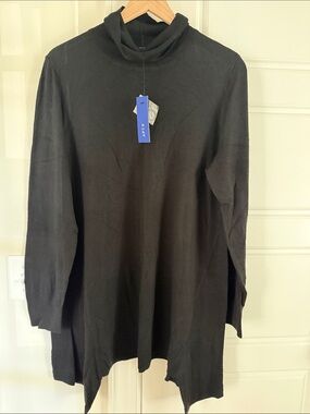 Apt. 9 Black Mock Neck Tunic Sweater